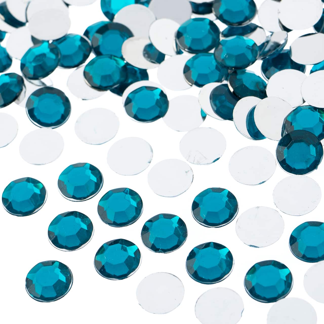 John Bead Acrylic Round Flat Back Rhinestones, 10mm